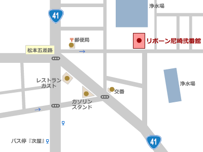 リボーン尼崎弐番館 周辺拡大地図